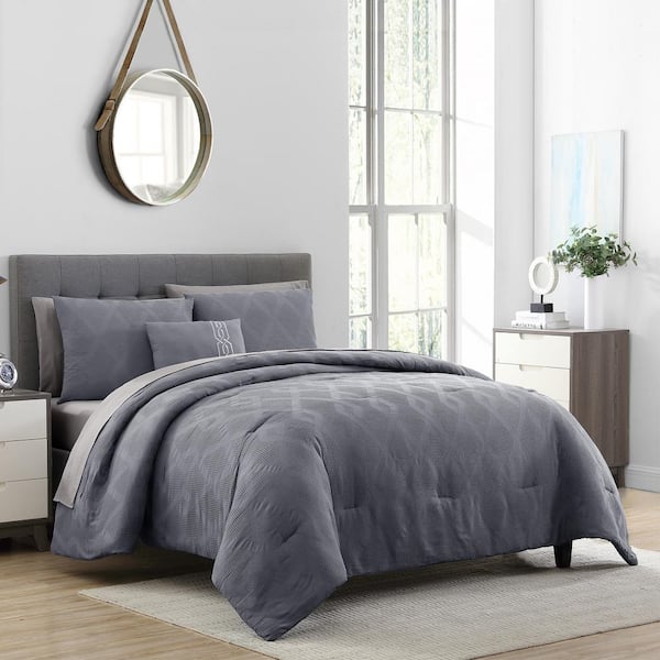 MODERN THREADS Harley 8-Piece Multi-Colored King Waffle Jacquard Cotton Blend Comforter Sets