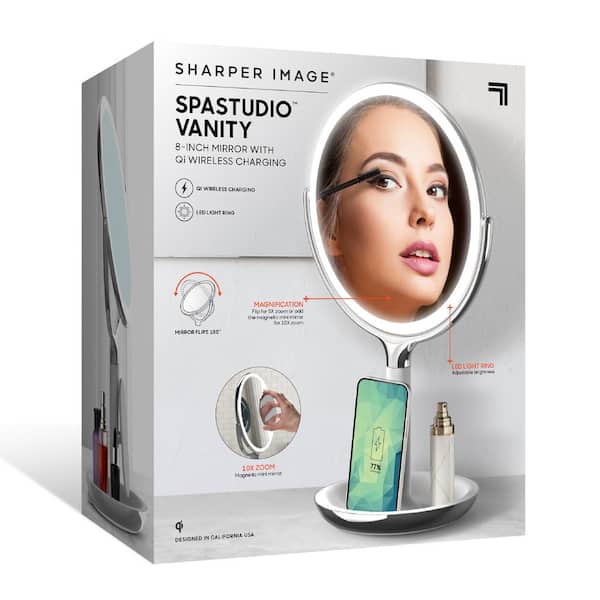 Sharper Image x Round Table Top Bathroom LED Mirror