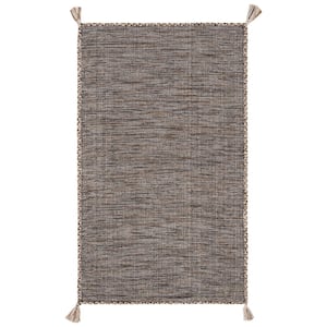 Montauk Beige/Black Doormat 3 ft. x 5 ft. Border Area Rug