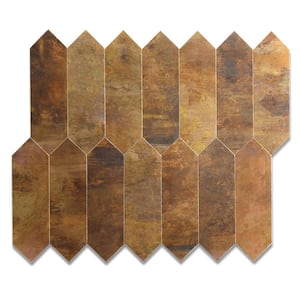 13-Sheets Hexagon Retro Brown PVC Peel and Stick Backsplash Tiles for Kitchen (11.02 in. x 9.84 in. /10 sq. ft.)