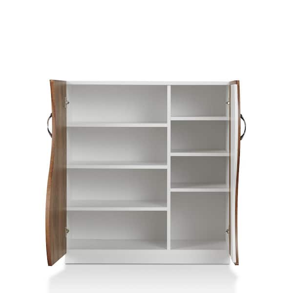 33.4 in. H x 31.5 in. W White Wood Shoe Storage Cabinet