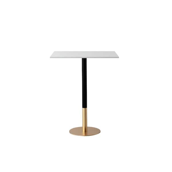 39.5 in. H White Rectangular Bar Table Seats 2