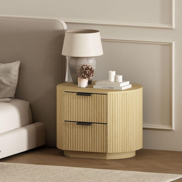 Manhattan Comfort Olivia Modern Natural Oak 2-Drawer 26.5 in. W