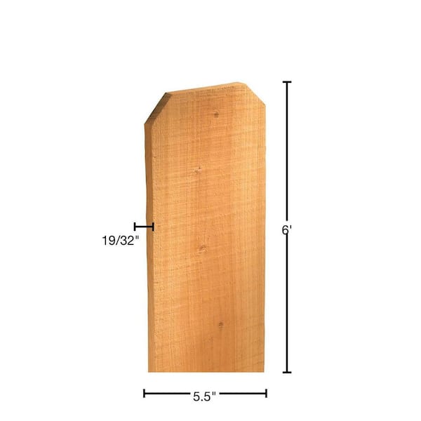 Alexandria Moulding 1 in. T X 6 in. W X 6 ft. L Cedar Dog Eared Fence Board