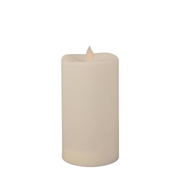 Everlasting Glow 3 in. Bisque Motion Flame Indoor/Outdoor Candle
