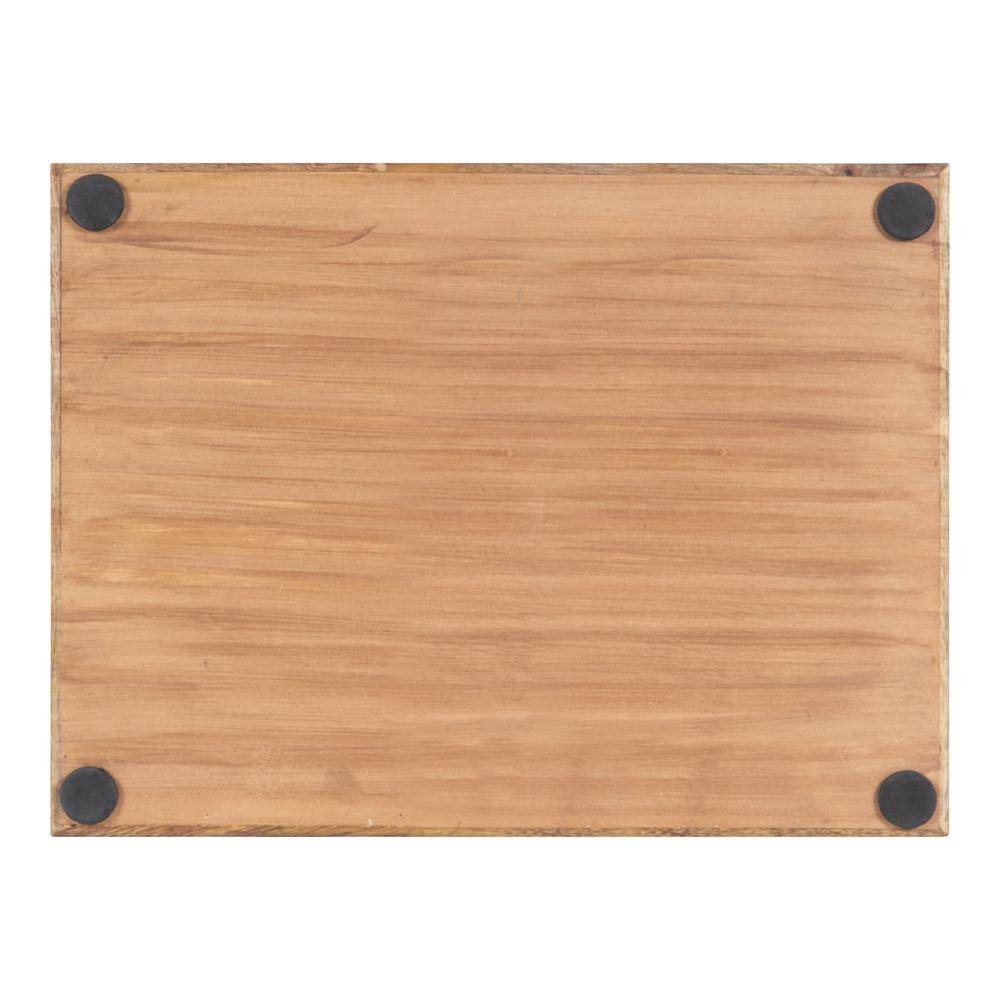 Ehrens Rectangular Natural and Black Mango Wood Tray
