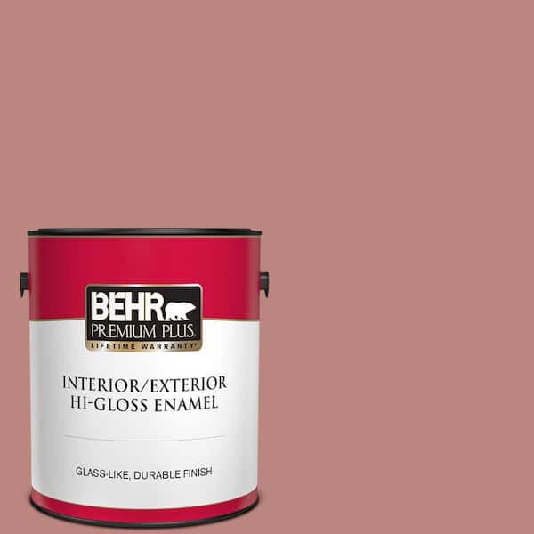 BEHR PREMIUM PLUS 1 gal. #S150-4 Red Clover Hi-Gloss Enamel Interior/Exterior Paint