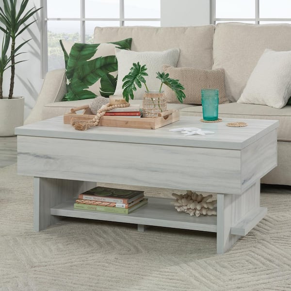 SAUDER Porto Palma 43 in. Haze Acacia Finish Rectangle Particle Board Coffee Table