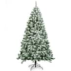 Costway 7 ft. Artificial PVC Christmas Tree with Stand White CM19735