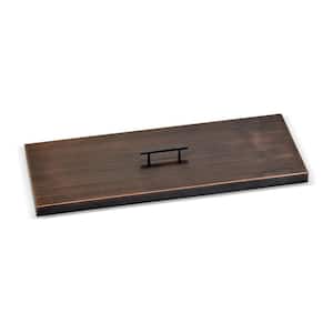 30 in. x 10 in. Rectangular Oil Rubbed Bronze Cover for Drop-In Fire Pit Pan