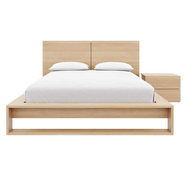 Birkin 3-Piece Natural Blonde Oak Wood Composite Queen Size Bedroom Set