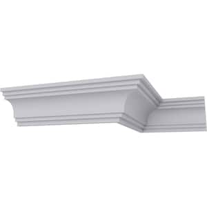 SAMPLE - 2-3/4 in. x 12 in. x 2-3/4 in. Polyurethane Dublin Smooth Crown Moulding