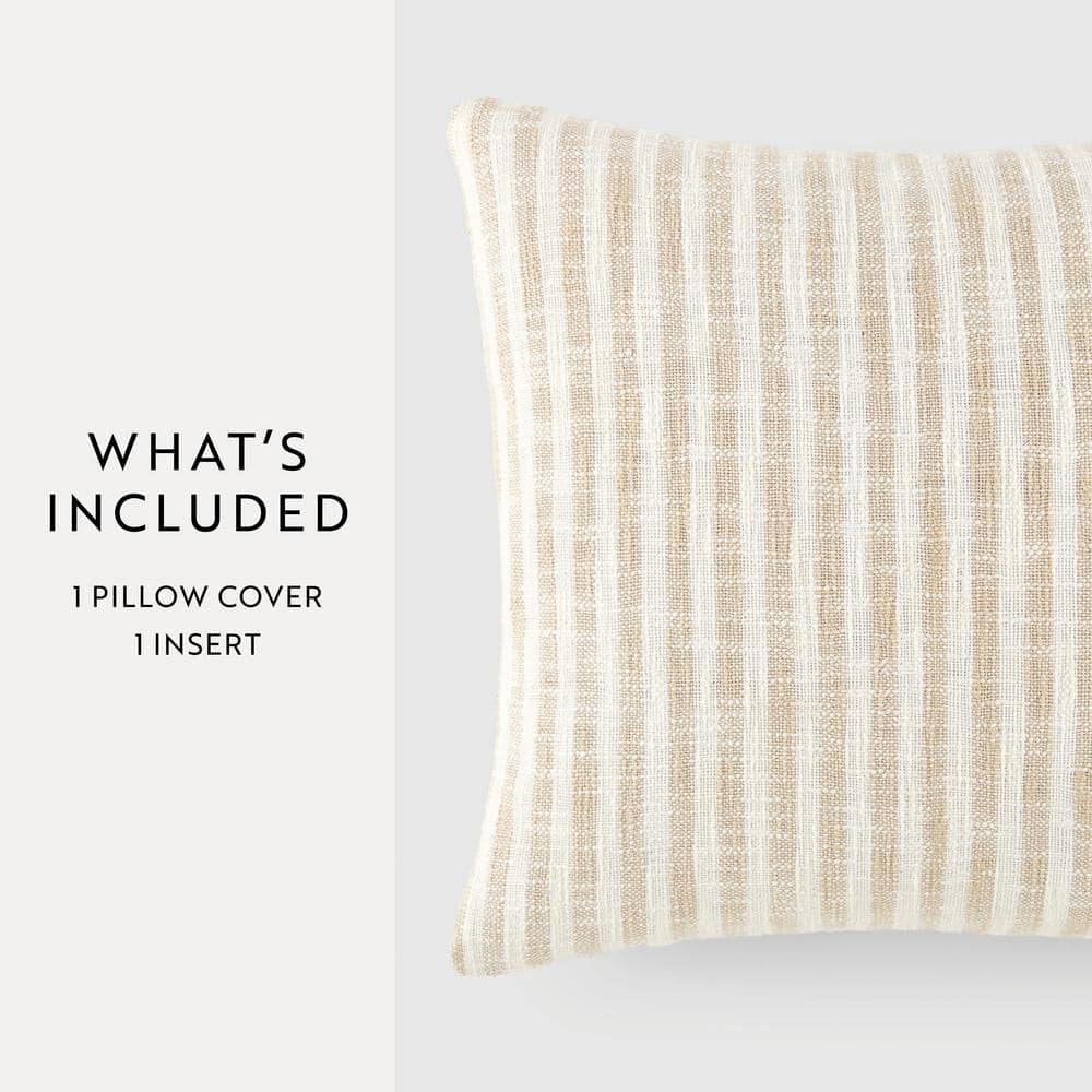 Natural Cotton Yarn-Dyed Square Throw Pillow 20x20