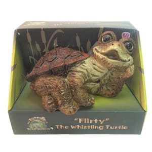 11 in. Flirty the Whistling Turtle Lying with Motion Activated Sound (Whistling) Figurine