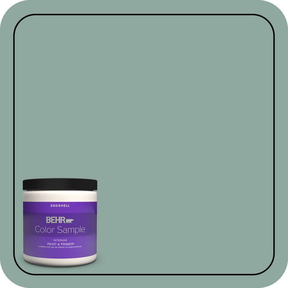 8 oz. #S430-4 Green Meets Blue Eggshell Enamel Interior Paint & Primer Color Sample price history on PriceWatchPro