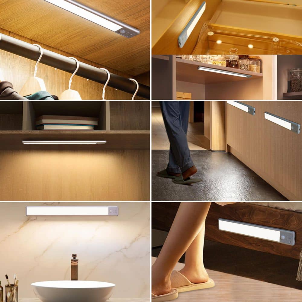 White LED Under Cabinet Light Lamp, Motion Sensor Closet Lighting, USB-C Rechargeable, Magnetic Mount 2-Pack price history on PriceWatchPro