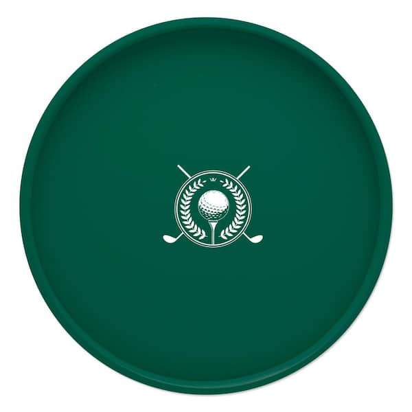 Kraftware Kasualware Golf 14 in. Round Serving Tray in Green