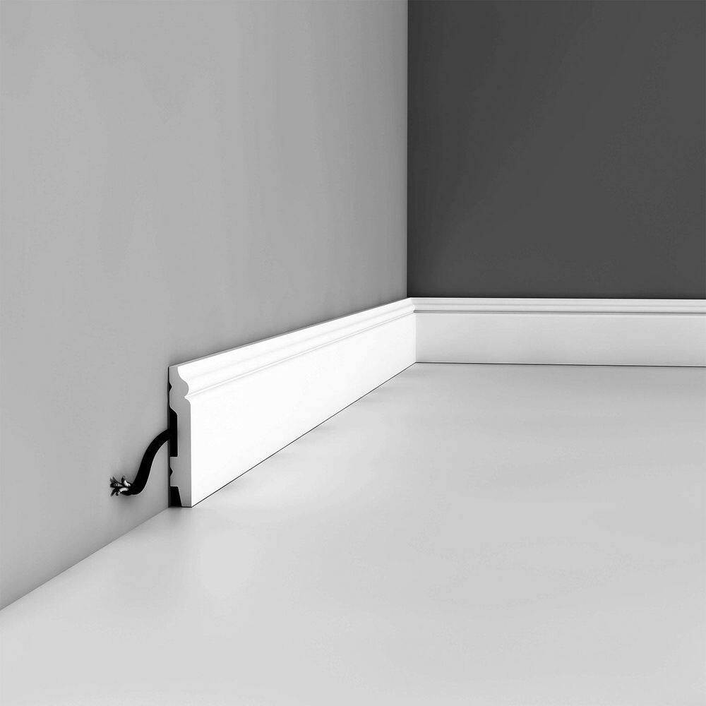 2.75'' H Primed White Polystyrene Baseboard Moulding Set