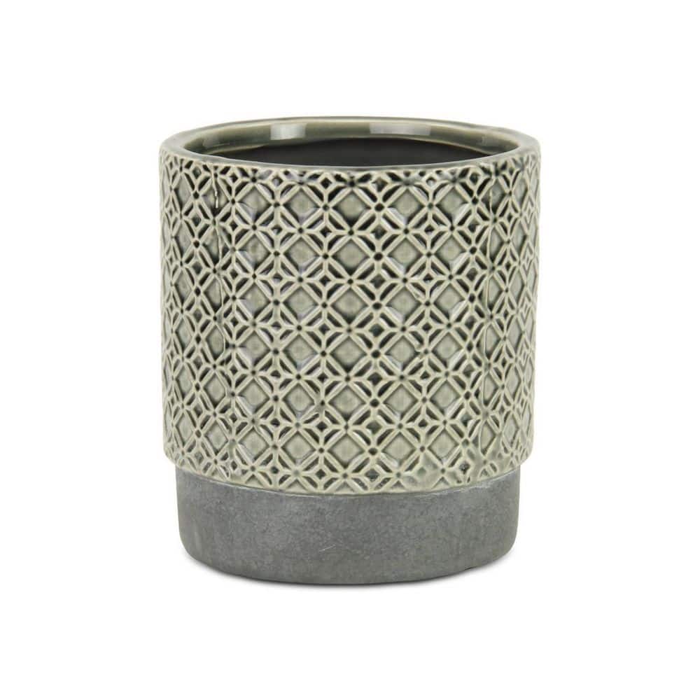6 in. x 6.5 in. Gray Indoor/Outdoor Ceramic Decorative Pots price history on PriceWatchPro