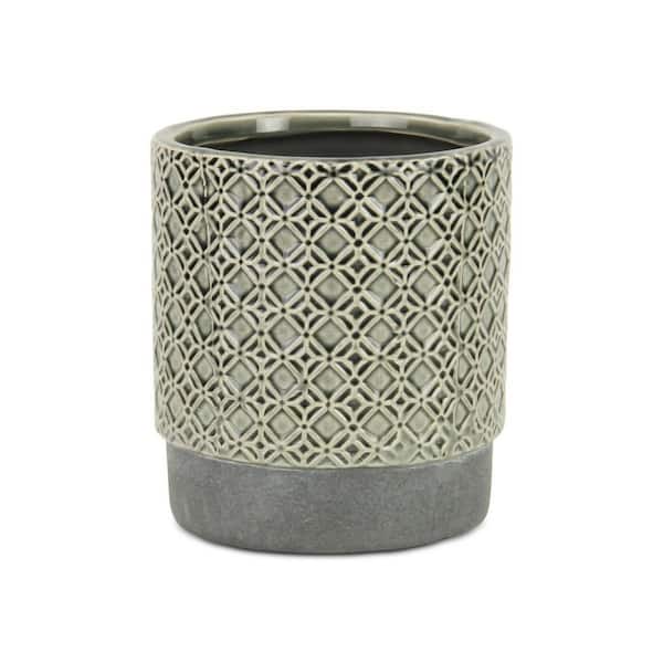 6 in. x 6.5 in. GrayIndoor/Outdoor Ceramic Decorative Pots