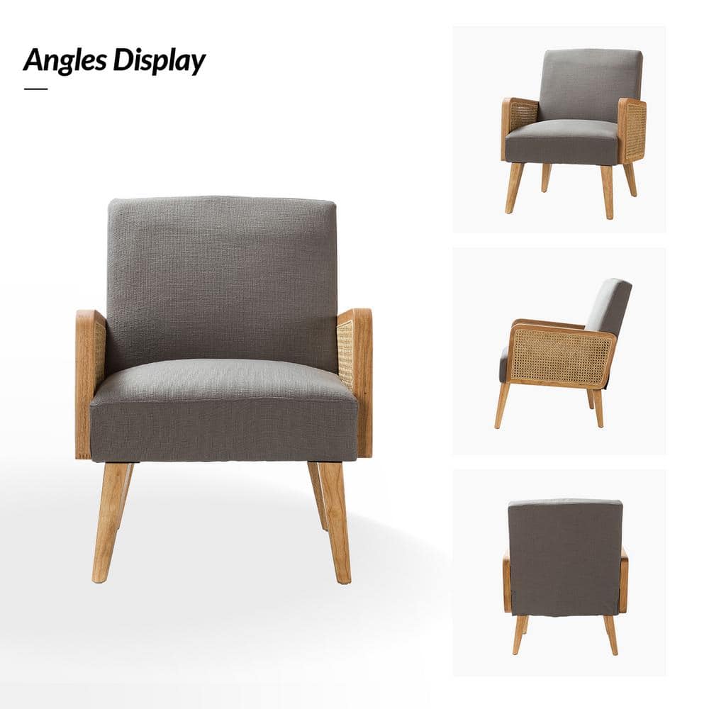 Pewter Velvet Handcrafted Accent Chair with Manufactured Wood Frame