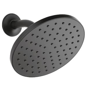 1-Spray Patterns 1.5 GPM 7.88 in. Wall Mount Fixed Shower Head in Matte Black