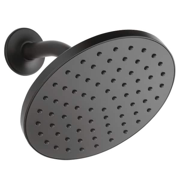 Peerless 1-Spray Patterns 1.5 GPM 7.88 in. Wall Mount Fixed Shower Head in Matte Black