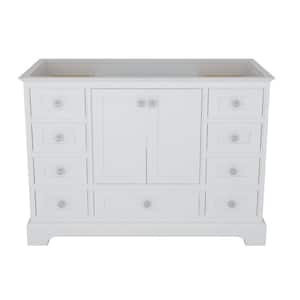 47.17 in. W x 21.42 in. D x 33.54 in. H Freestanding Bath Vanity Cabinet without Top in White
