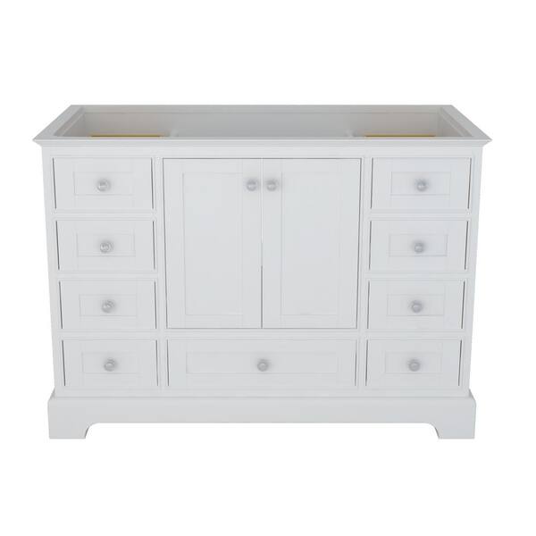 CASAINC 47.17 in. W x 21.42 in. D x 33.54 in. H Freestanding Bath Vanity Cabinet without Top in White
