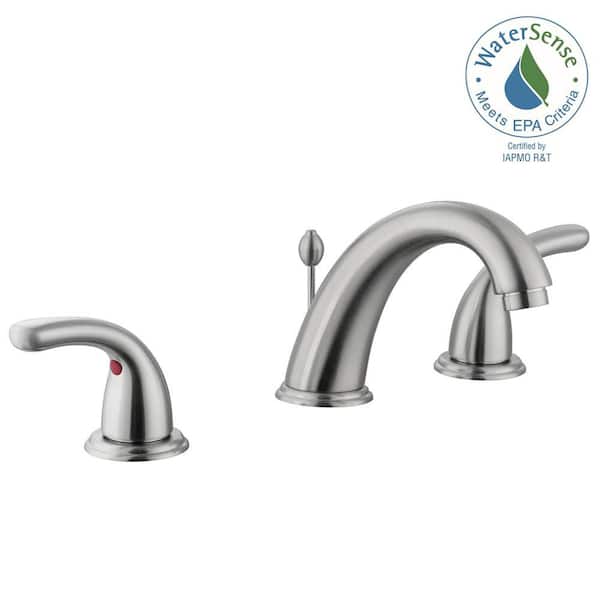 Glacier Bay Builders 8 in. Widespread 2-Handle High-Arc Bathroom