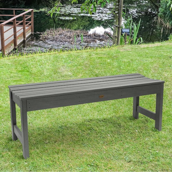 Highwood Lehigh 4 ft. 2-Person Coastal Teak Recycled Plastic Outdoor Picnic Bench