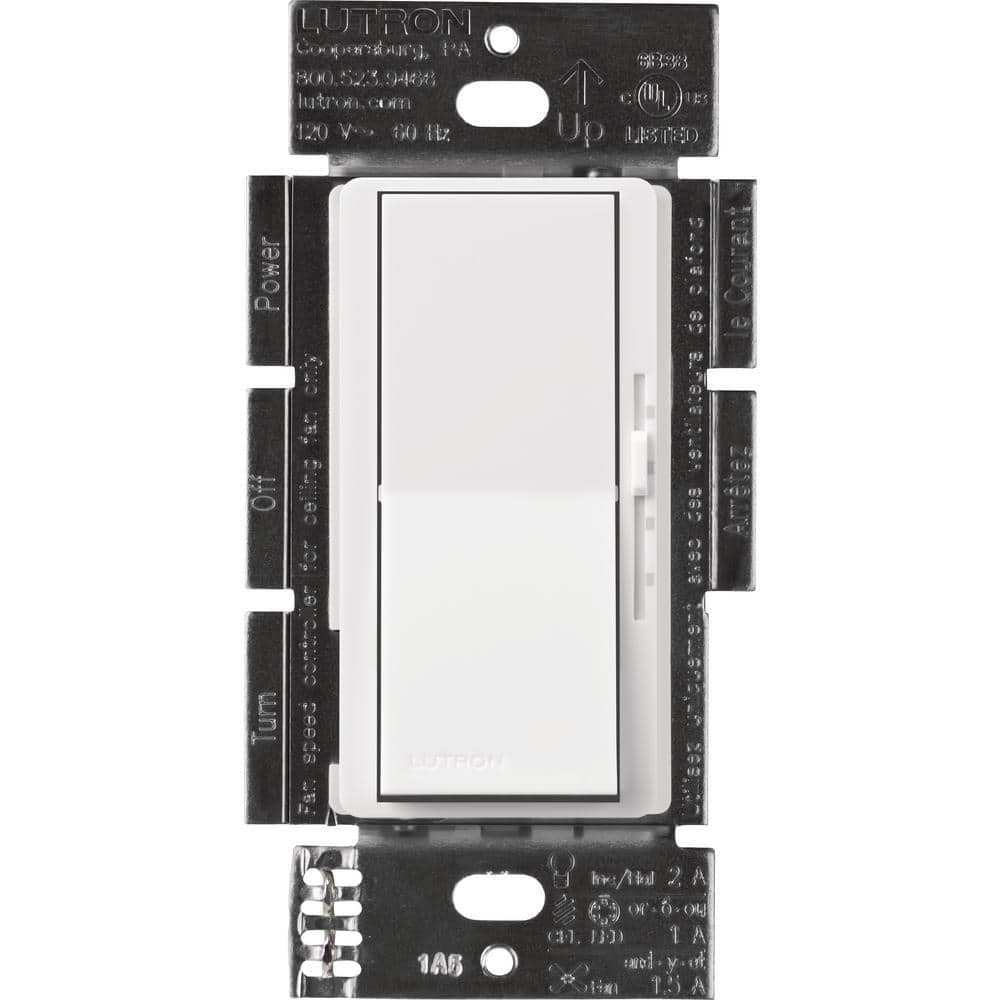 White In-Wall Rocker Fan Control Switch
