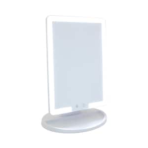 11.8 in. x 17.7 in. Lighted Tabletop Makeup Mirror in White