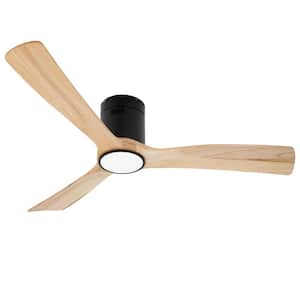 52 in. Integrated LED Indoor Outdoor Mahogany Color Ceiling Finish Ceiling Fan with Light Kit and Remote Control