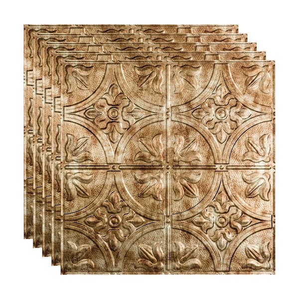 Fasade Traditional #2 2 ft. x 2 ft. Bermuda Bronze Lay-In Vinyl Ceiling Tile ( 20 sq.ft. )