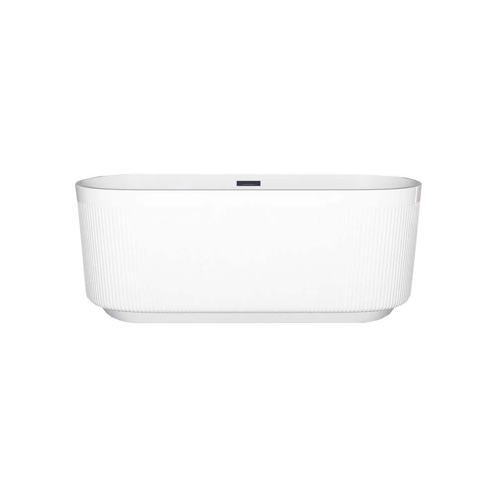 59 in. x 30 in. Acrylic Freestanding Soaking Bathtub in Glossy White price history on PriceWatchPro