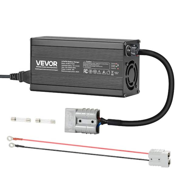 12V 20A Lithium Battery Charger, 14. 6V, AC-DC LiFePO4 Smart Charger, with Anderson Connector, LED Indicator