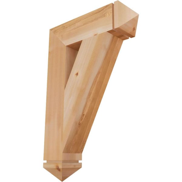 Ekena Millwork 5.5 in. x 36 in. x 24 in. Western Red Cedar Traditional Arts and Crafts Smooth Bracket