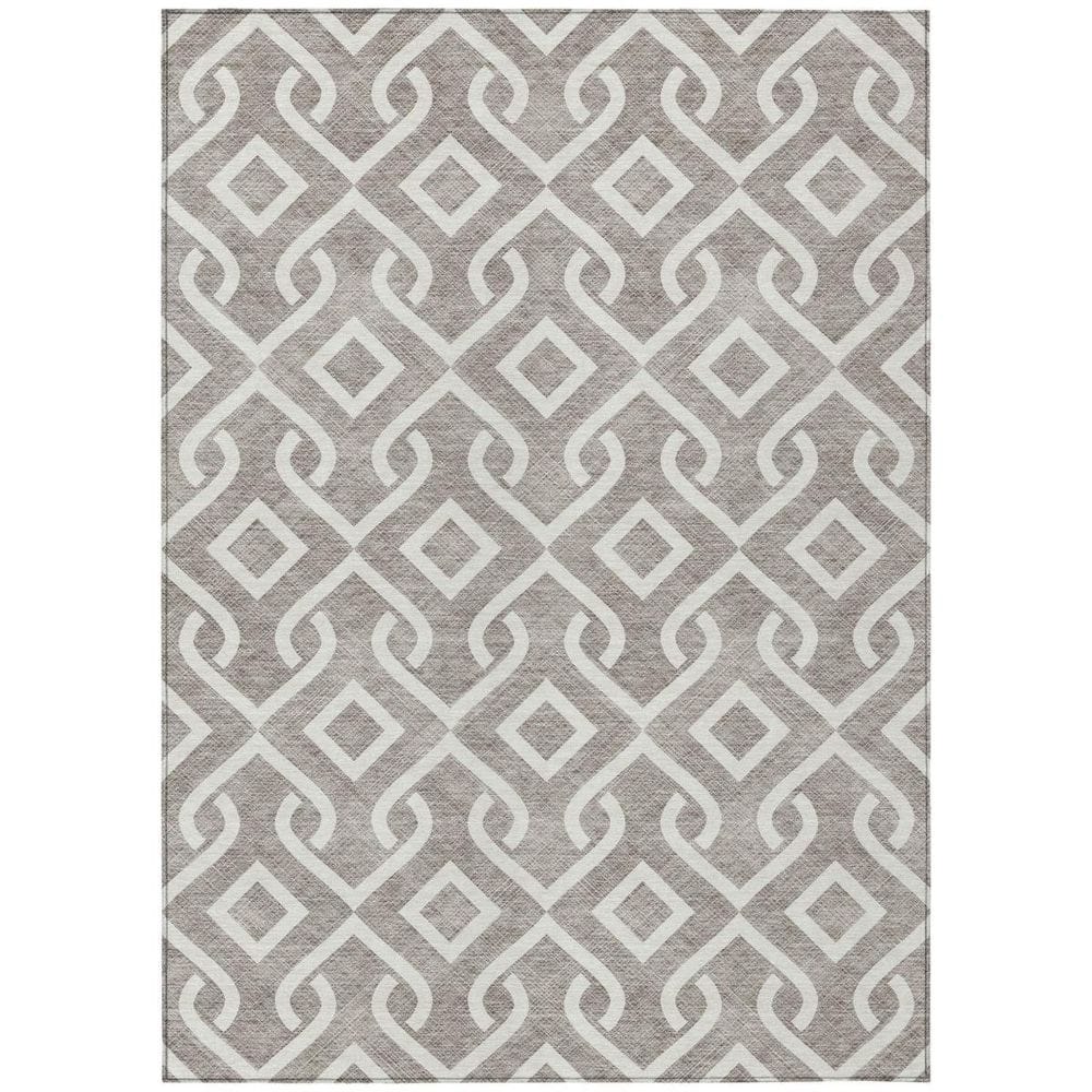 Taupe, Ivory 3 ft. x 5 ft. Woven Geometric Polyester Rectangle Indoor/Outdoor Area Rug price history on PriceWatchPro