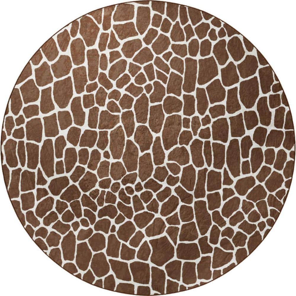 8 X 8 Brown, Ivory Animal Print Runner Rug price history on PriceWatchPro