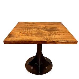Brown Wood 36 in. Pedestal Dining Table Seats 4)