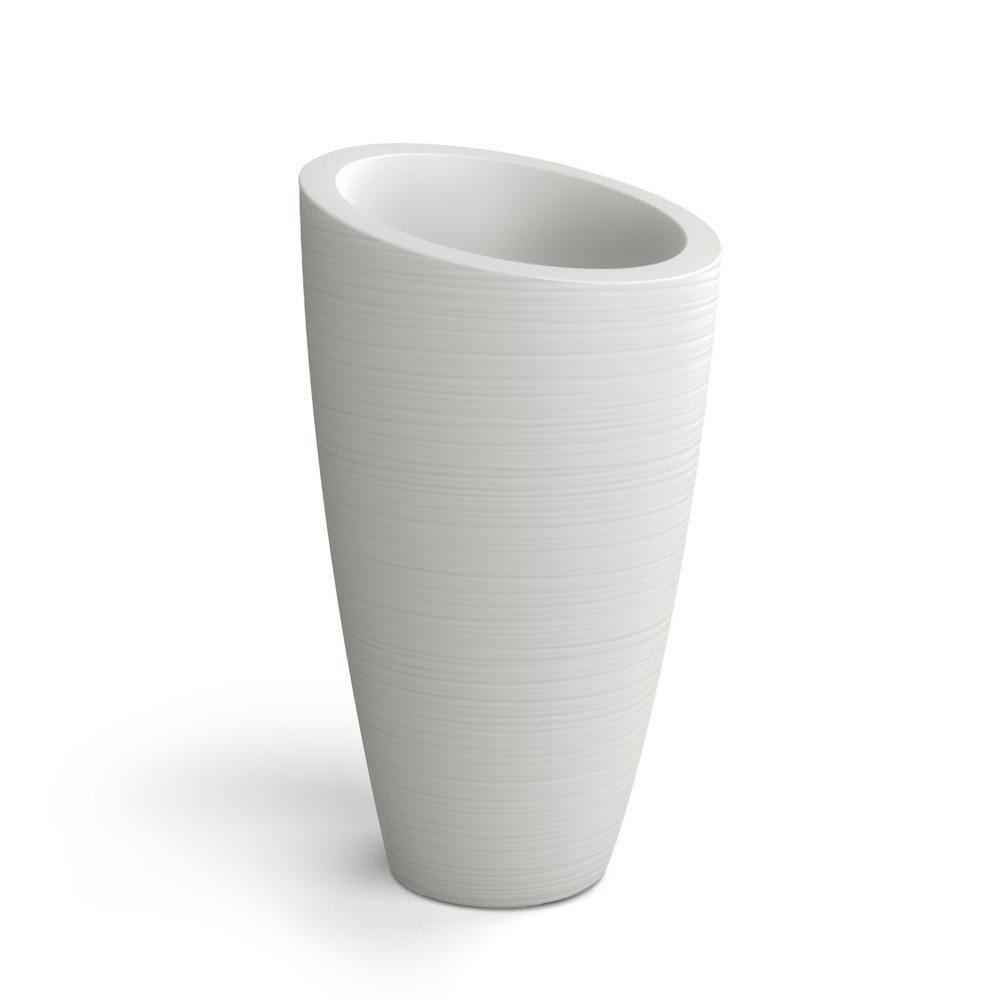 Modesto Tall White Polyethylene Resin Planter for Indoor/Outdoor Use