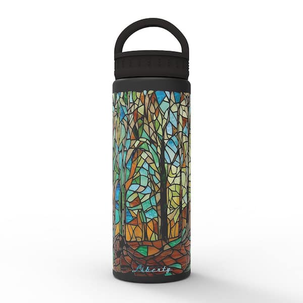 Liberty 20 oz. Sanctuary Panther Black Insulated Stainless Steel Water Bottle with D-Ring Lid