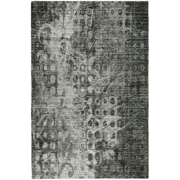 Dream Shag Premium Machine Washable Abstract ADS577 Charcoal 10 ft. x 14 ft. Area Rug