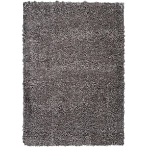 Ultra Plush Shag Charcoal 4 ft. x 6 ft. Abstract Plush Contemporary Area Rug