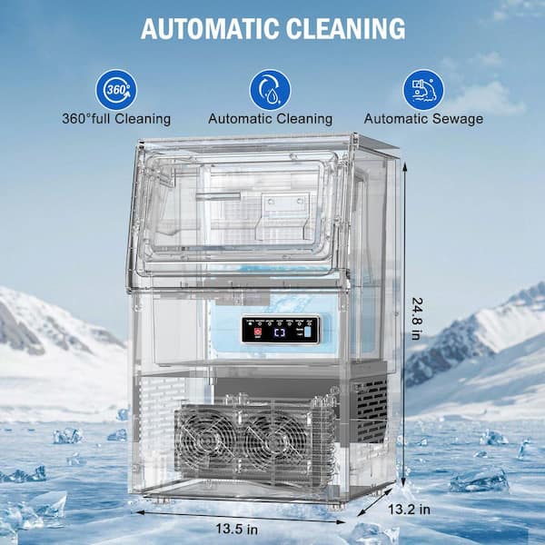 Hooure 13.5 in. Commercial Ice Maker 80 lbs./24 H Freestanding