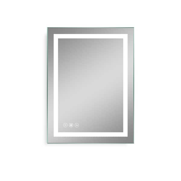 IDEAGLE 24 in. W x 32 in. H Rectangular Frameless Wall Bathroom Vanity Mirror, LED Mirror, Anti-Fog Bathroom Mirror
