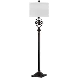 Franklin Armillary 60 in. Oil-Rubbed Bronze Floor Lamp with Off-White Shade