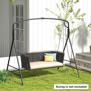 5.5 ft. A-Shaped Metal Porch Hammock Stand in Black