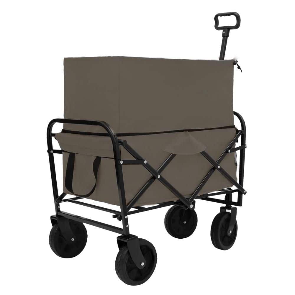 4 cu. ft. Heavy Duty Collapsible Foldable Wagon Cart Steel Garden Cart with